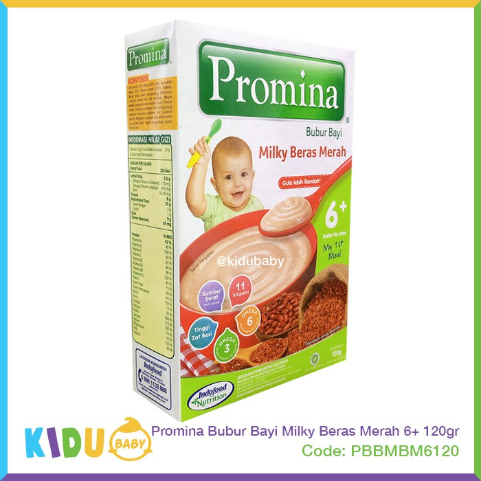 Promina Bubur Bayi 6 bulan keatas 120gr Bubur Bayi Sehat MPASI Makanan Bayi Kidu Baby