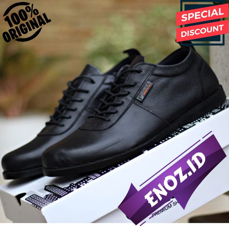 ENOZ X GURITTO - Sepatu Sneakers Casual Pria Kulit Sapi Asli Kasual Low Sneaker Untuk Kerja Kantor Formal Sekolah Kuliah Murah Gaya Original Handmade Distro Quality Series