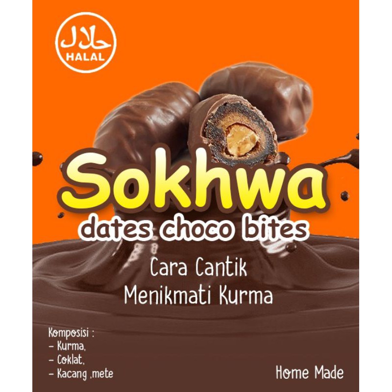 

kurma coklat - coklat kurma isi kacang mete - dates choco bites