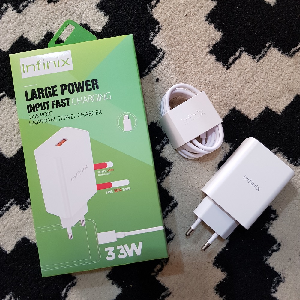 INFINIX 33 WATT LARGE POWER FAST CHARGER TYPE-C USB PORT UNIVERSAL