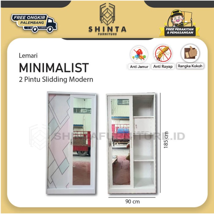 Lemari Pakaian Besi Importa 2 Pintu Lemari Pakaian Besi Cermin Kaca