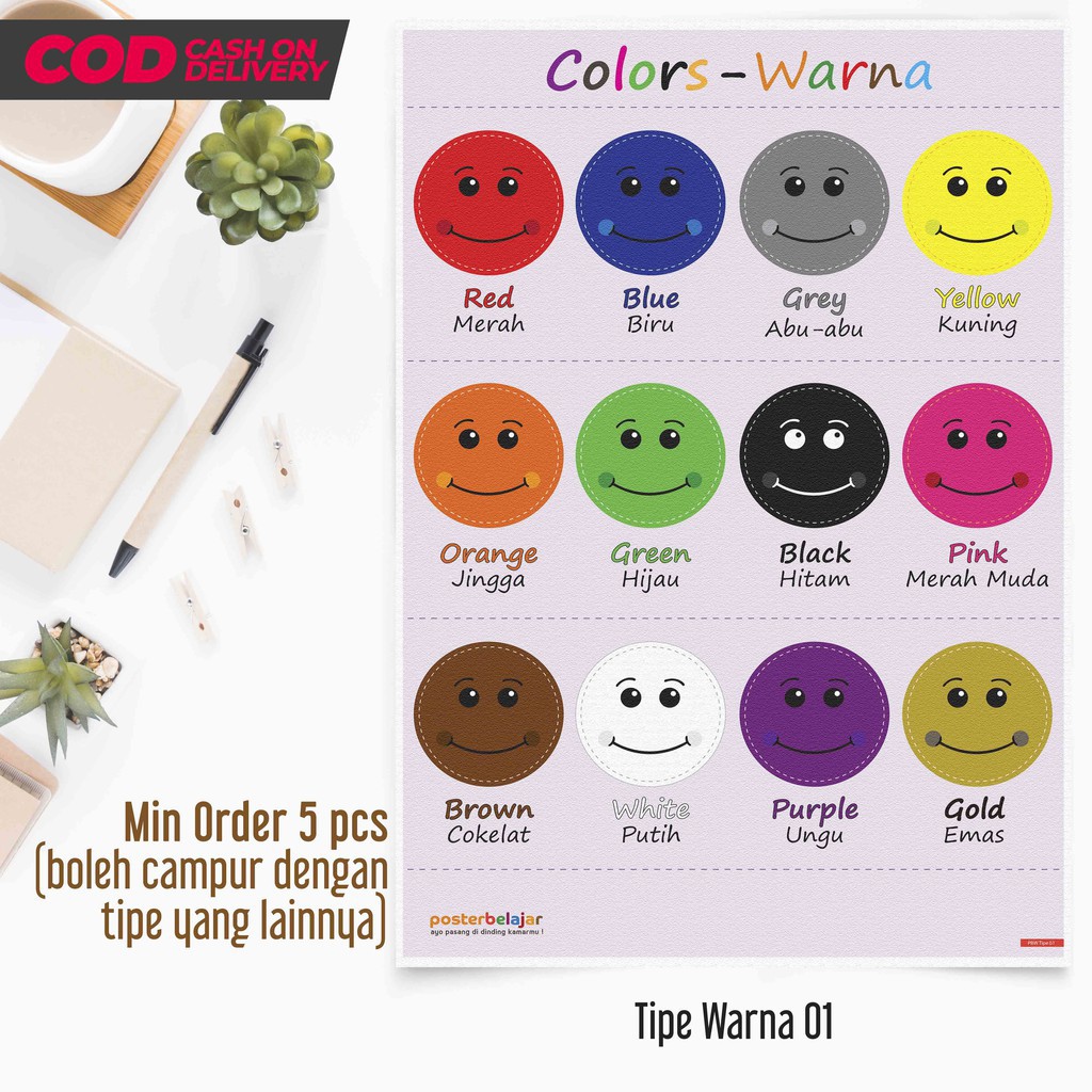 93 Jenis Warna  Dalam Bahasa Inggris