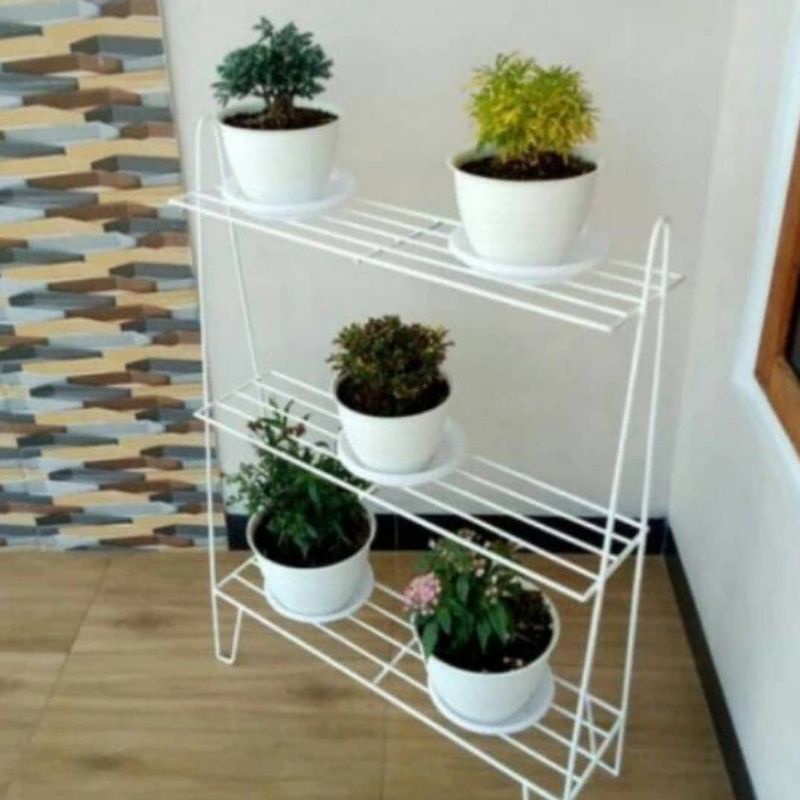 STANDING RAK POT MININALIS BERTINGKAT 3 SUSUN/RAK POT BERTINGKAT 3 TINGKAT
