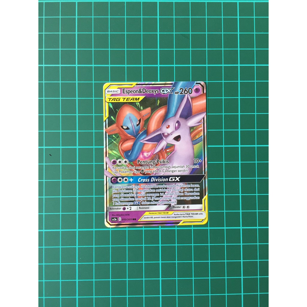 Espeon & Deoxys GX RR Tag Team Kartu Pokemon TCG Indonesia Tagteam