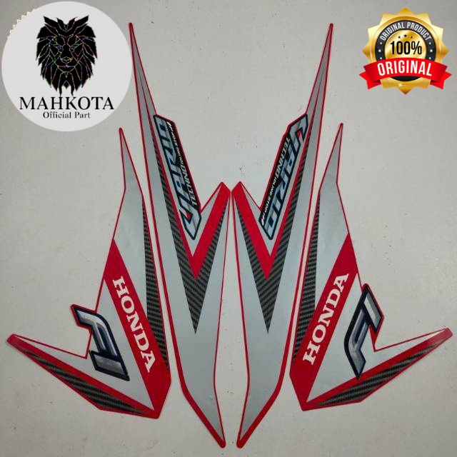 Original Asli Striping Stiker Polet list motor honda vario 125 2016 merah techno idling stop list bo