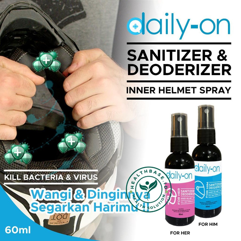 PENGHILANG BAU APEK HELM ANTI BACTERIAL - ANTI VIRUS - ANTI GATAL | SANITIZER HELMET &amp; DEODORIZER DAILY-ON