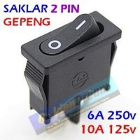 Saklar Switch Mini Tipis Gepeng On Off 2 Pin O - Warna Hitam - Switch CS40