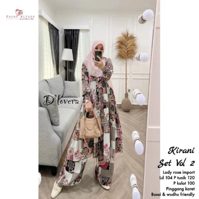 SETELAN TUNIK & KULOT BAHAN LADY ROSE BERMOTIF | ORIGINAL BY D'LOVERA | LIMITED
