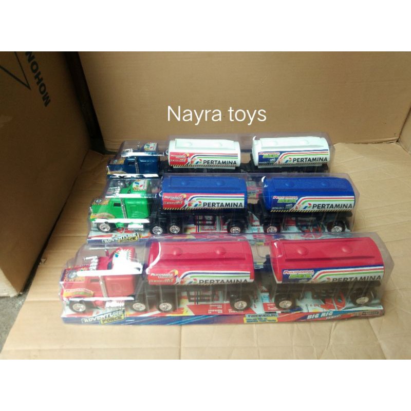 Mainan truk tanki pertamina gandeng mika