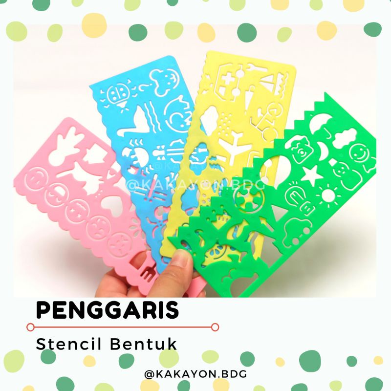 

[READY] Penggaris Stencil Bentuk/ Mainan Edukatif Aktivitas Anak/ Alat Tulis Lucu