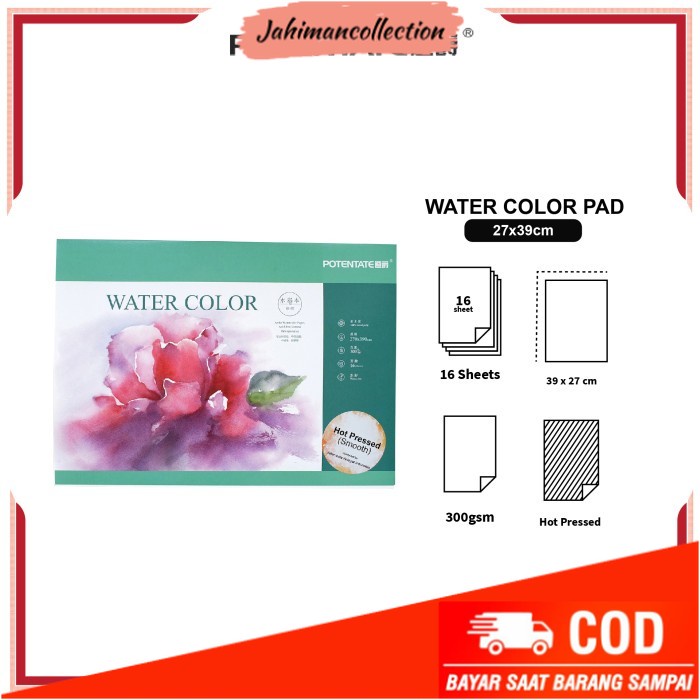 

✨ BISA COD ✨ Kertas Cat Air Potentate 27x39cm Watercolor Paper Pad - HOT PRESSED