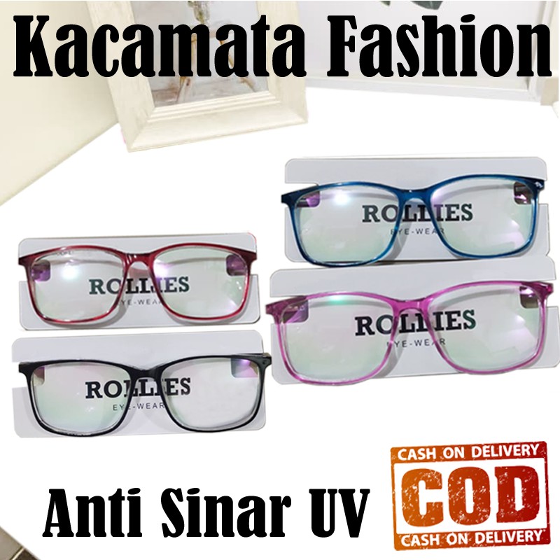 Kacamata Anti Radiasi Kacamata Korea Fashion Eye Glasses Pria Wanita Lensa Normal Transparan