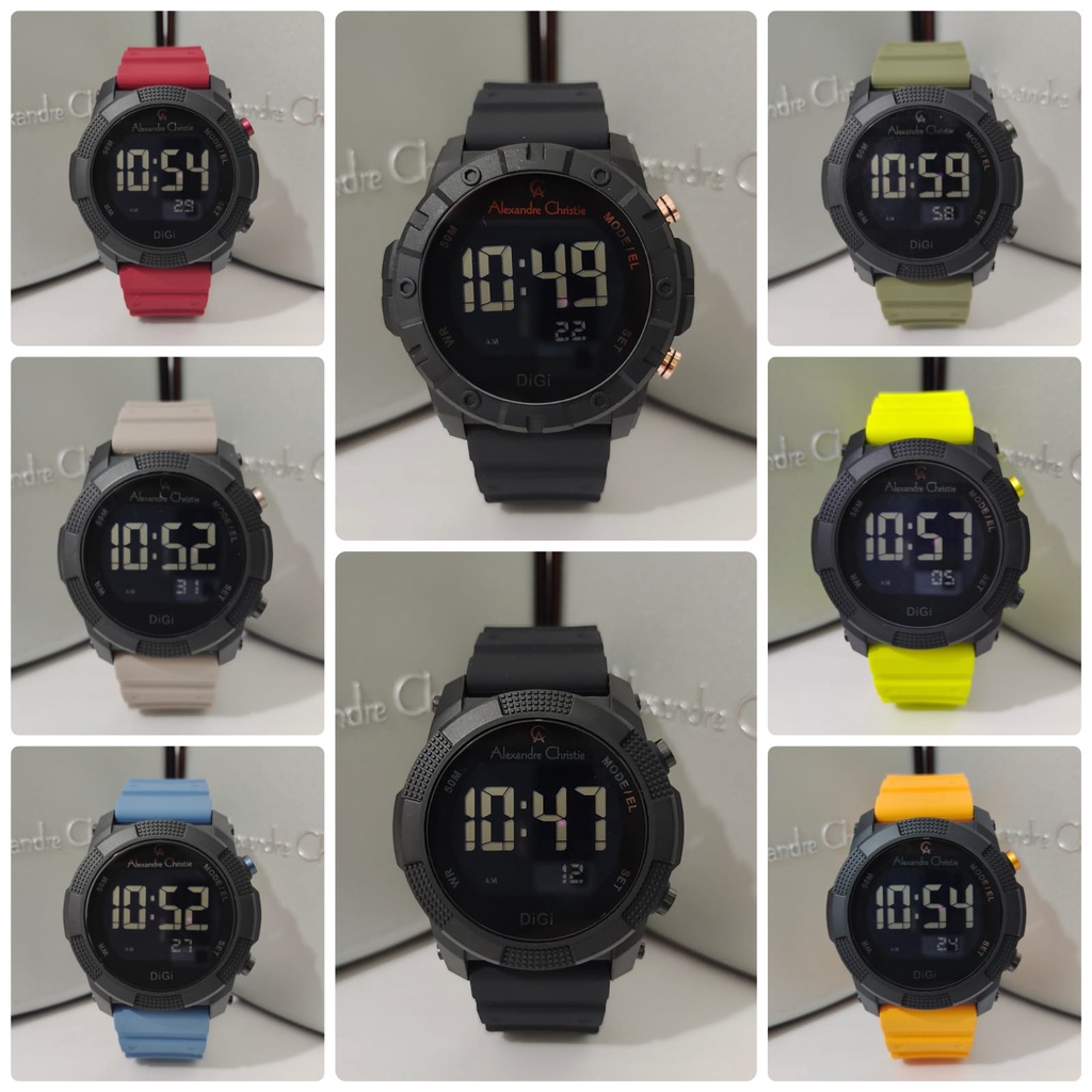 Jam Pria Digital Alexandre Christie AC9367 AC 9367 ORIGINAL Alexander Christie Garansi Resmi