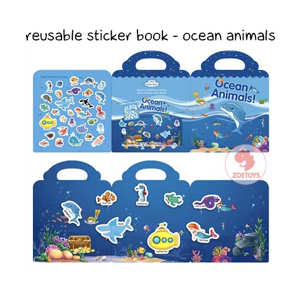 Zoetoys Reusable Sticker Book | Aktivitas Menempel Buku Stiker | Books Activity Mainan Edukasi Waterproof   Mainan Edukasi Anak