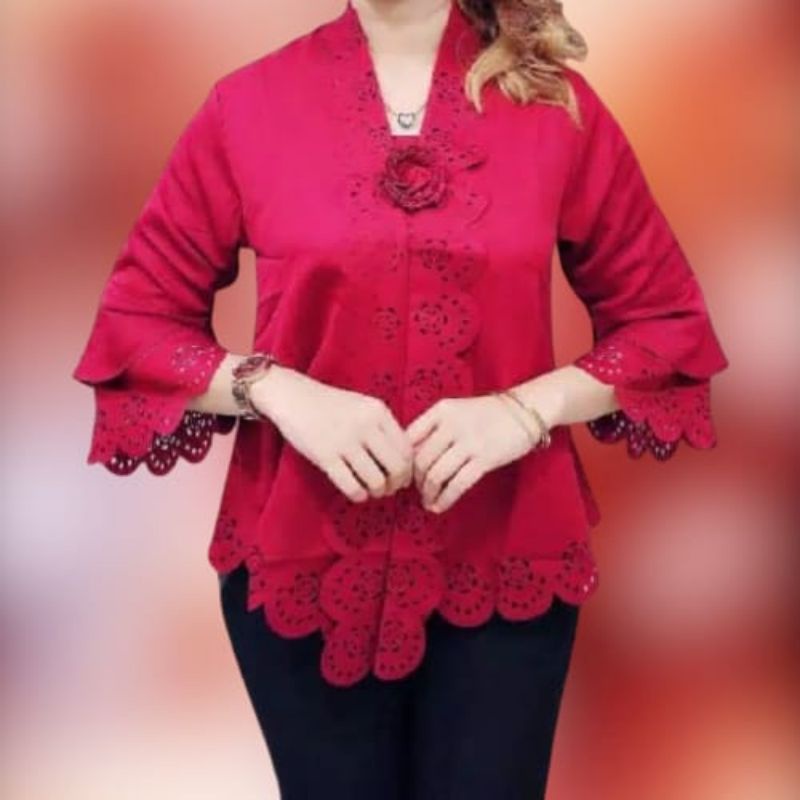 Promo Blouse Kebaya Encim Senada Modern Katun Laser Import