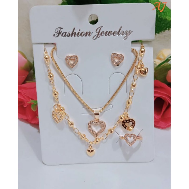 Fourfashion Set Perhiasan Anak Love Lapis Emas HH055