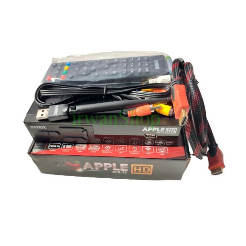 STB TV DIGITAL Set Top Box Matrix Apple HD DVB-T2 Merah android tv tabung berkualitas terbaik bergar