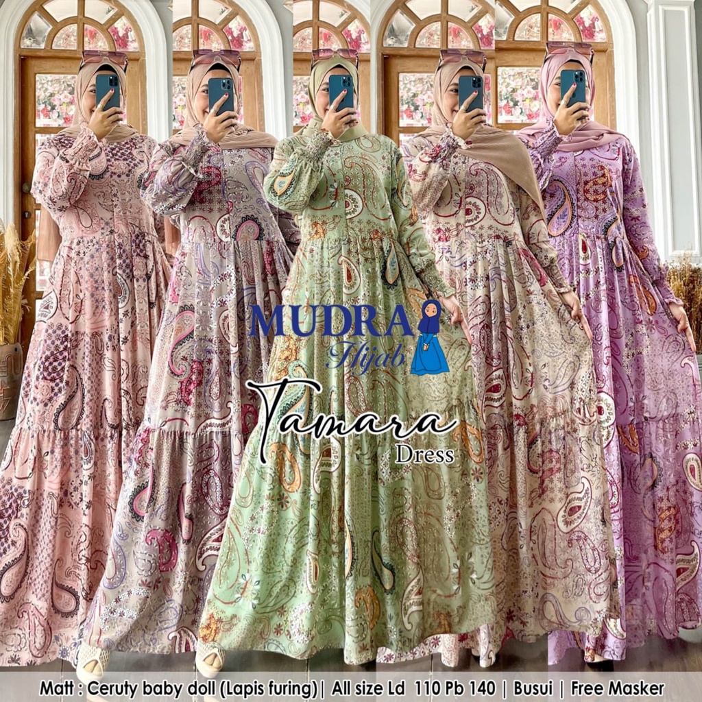 TAMARA DRESS BY MUDRA HIJAB - GAMIS CERUTY BABY DOLL FULL FURING