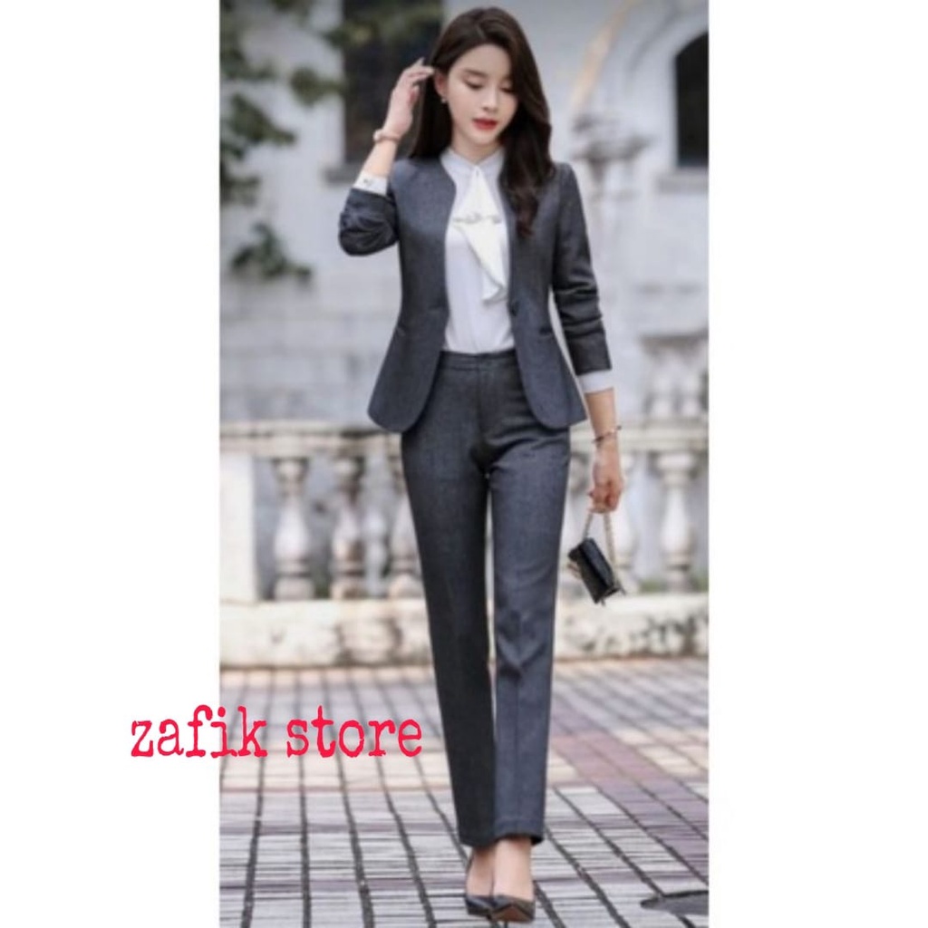 CELANA KANTOR FORMAL KERJA WANITA SLIMFIT BAHAN DASAR KAIN