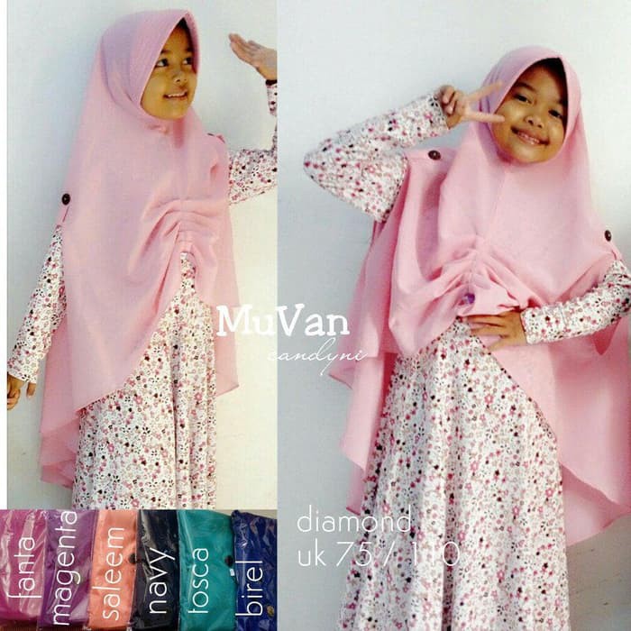 WR 3710 JILBAB INSTAN HIJAB SYARII ANAK KHIMAR CARDY ANAK USIA 7-10THN