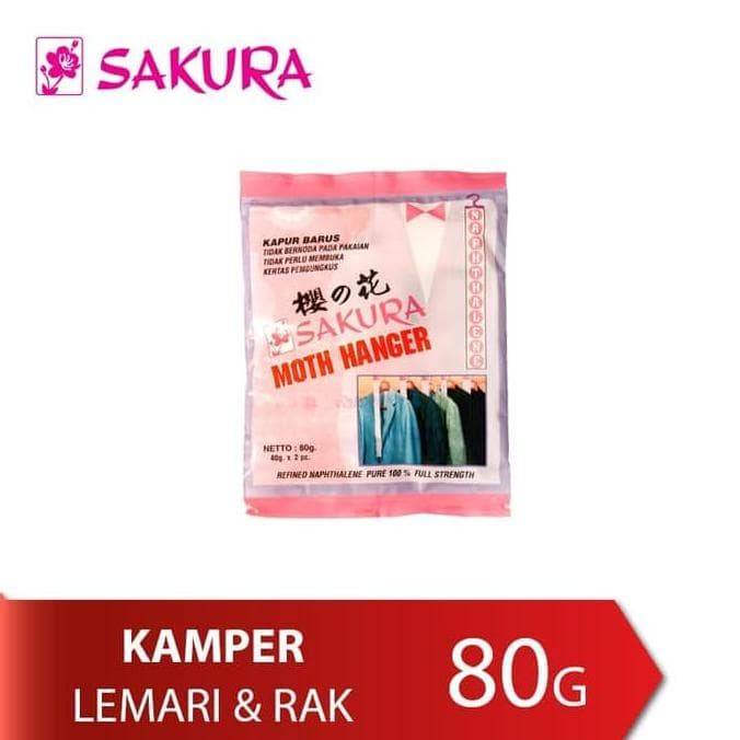 Kapur Barus/Kamper Sakura Para Moth Hanger 80 Gr/gram Lembab Lemari