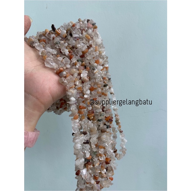 kerikil batu white indian agate PUTIH 1cm bahan akik bloodstone india