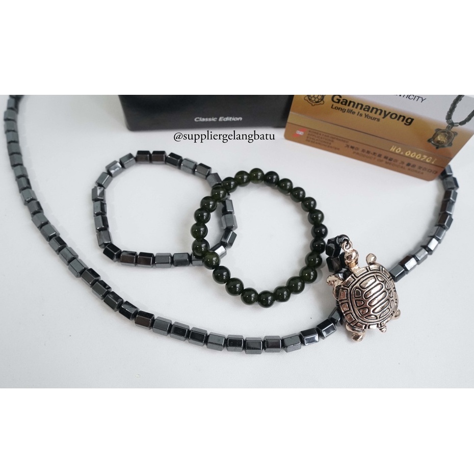 BLACK JADE dan Kalung KURA PARDALIS GOLD GANNAMYONG bersertifikat ktp