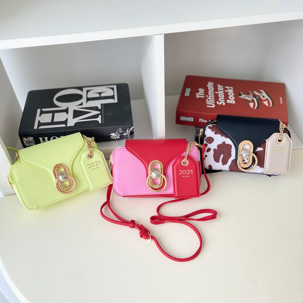 TAS PEDRO SELEMPANG CROSSBODY SLINGBAG MINI TEXTURED LEATHER SHOULDER BAG 01349