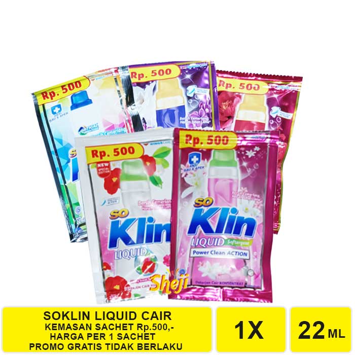 PROMO SOKLIN LIQUID SACHET KEMASAN Rp. 500,- (RANDOM)