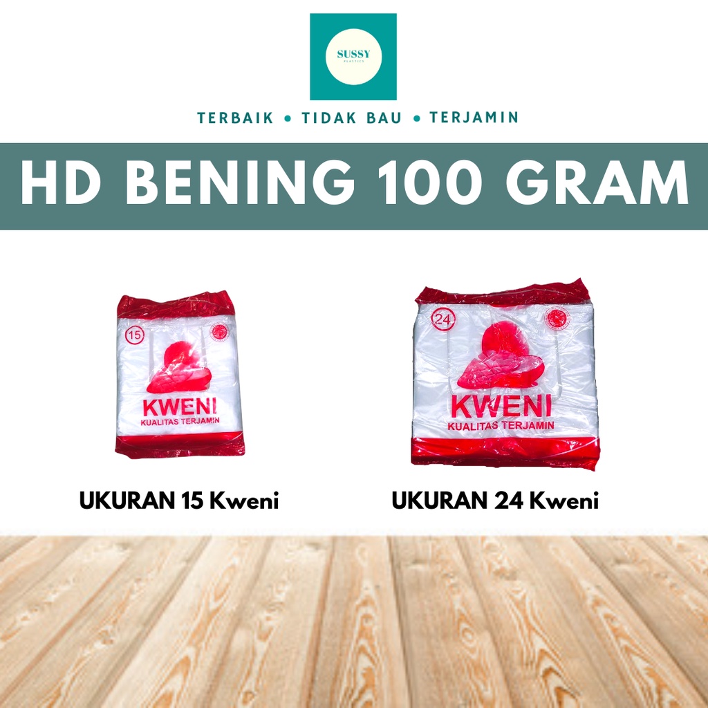 KANTONG PLASTIK HD BENING 100 GRAM UKURAN 15 24 MERK KWENI