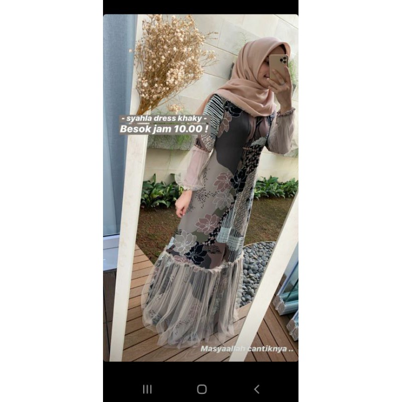 Syahla dress khaky size XL by kaleela.id