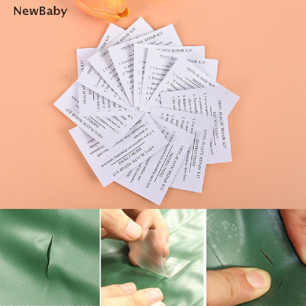 10pcs Patch Tambalan Bahan PVC Dengan Perekat Untuk Reparasi Kasur Angin Ban Renang