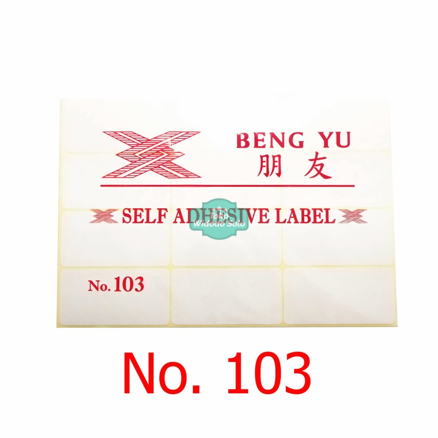 

Stiker Label No 103 Harga Nama Undangan Bengyu Self Adhesive Label 3,2x6,4cm - 1 Pack Isi 7 Lembar