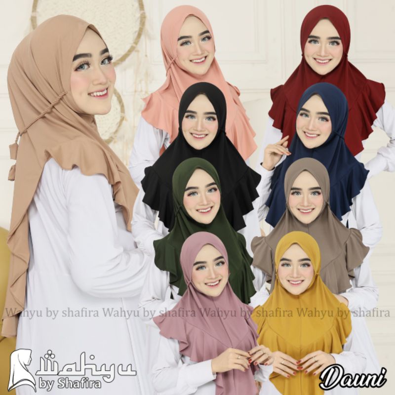 DAUNI WAHYU BY SHAFIRA JILBAB INSTAN JERSEY TALI IKAT HIJAB INSTAN KERUDUNG WANITA SAHARASCARF-3