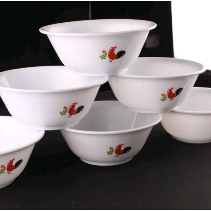 MANGKOK PLASTIK AYAM JAGO/MANGKOK PLASTIK LUSINAN