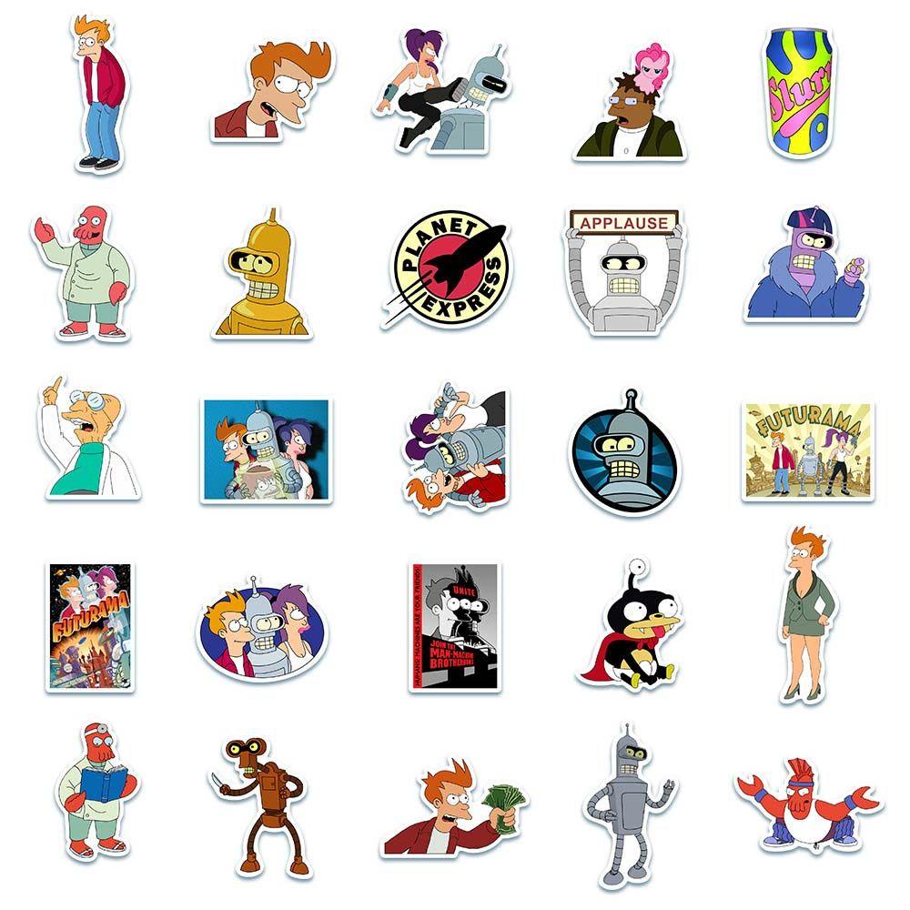 Agustina Terbang a Futurama Anime Decals Turanga Leela 50pcs/pack Scrapbooking Gitar Koper Graffiti Stiker Aloa Mars Stationery Sticker Anime Stiker