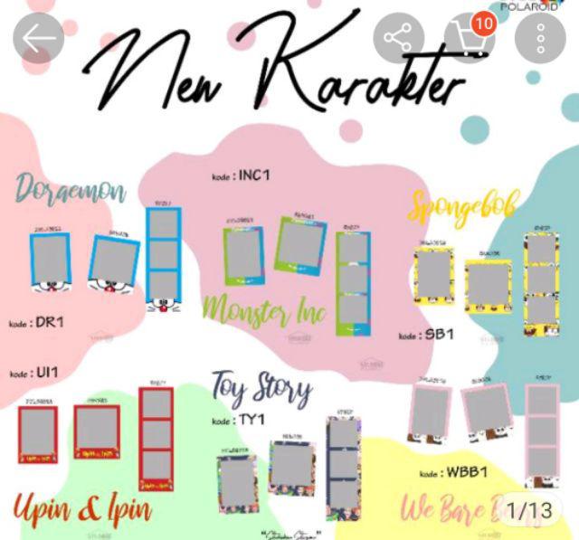 Cetak Foto Polaroid Karakter Kartun