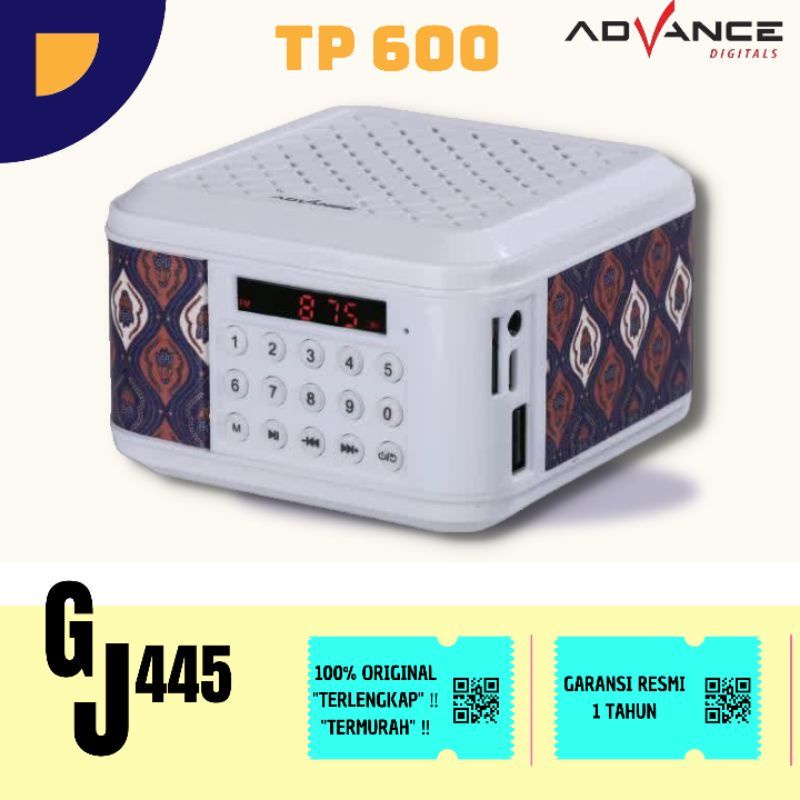 speaker advance tp-600BT/tp 600BT/speaker aja tanpa memori