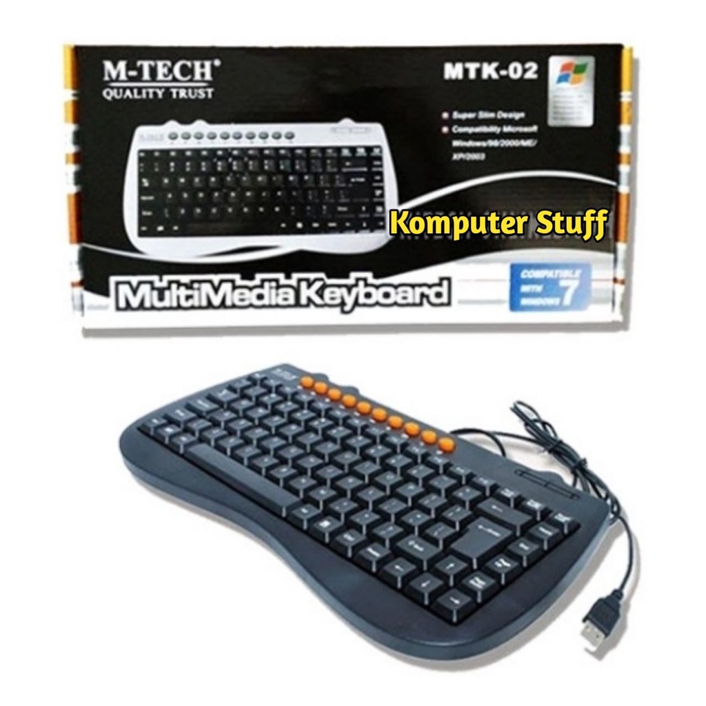 Keyboard Mini Multimedia M-Tech MTK-02 Keyboard USB Kabel Di PC Laptop