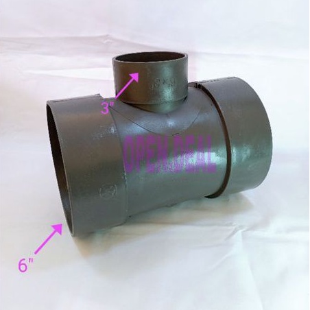 Vlok Tee D 6 x 3 in SUPERLON / Vlok Tee 6 x 3 SLON / Plok Tee PVC / Sambungan T 6 x 3