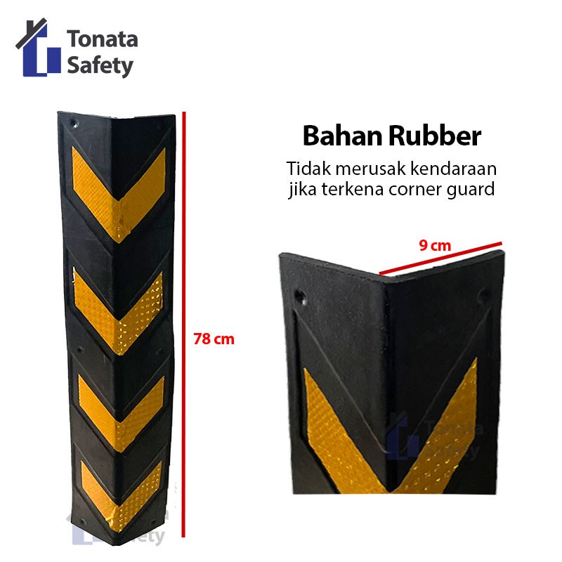 Corner Guard Rubber / Pelindung Sudut Dinding Karet / 80 cm x 9 cm