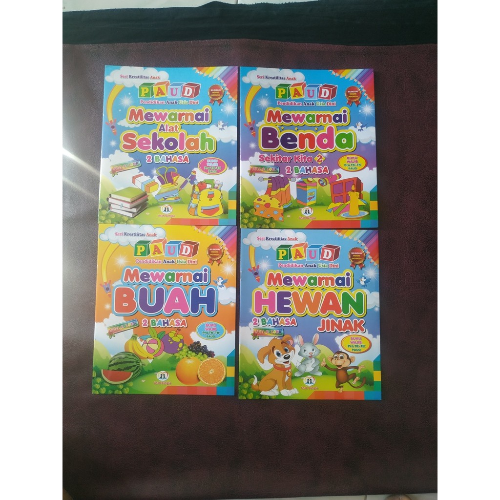 BUKU MEWARNAI DAN BELAJAR 2 BAHASA INGGRIS DAN INDONESIA