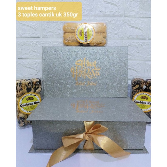

Parsel Lebaran kue kering isi 3 toples + kartu ucapan idul fitri