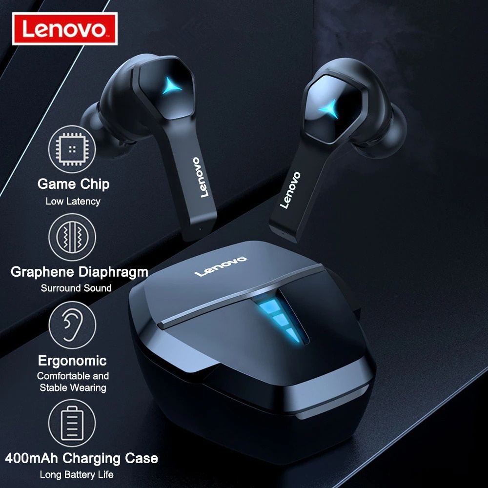 Lenovo True Wireless Gaming Earbuds HiFi Waterproof - HQ08 - Black