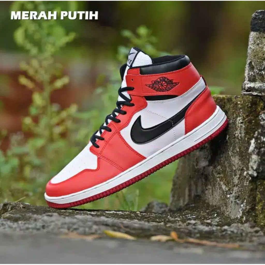  BISA COD SEPATU  PRIA NIKE AIR JORDAN  1 HIGH ABU PUTIH 