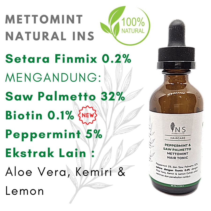 SAW PALMETTO METTOMINT TONIC RAMBUT ALAMI INSBEAUTYID 60 ML