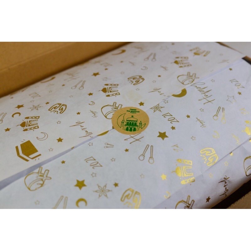 

wrapping paper lebaran eid mubarak set siap dipakai cocok buat bungkus kado hampers