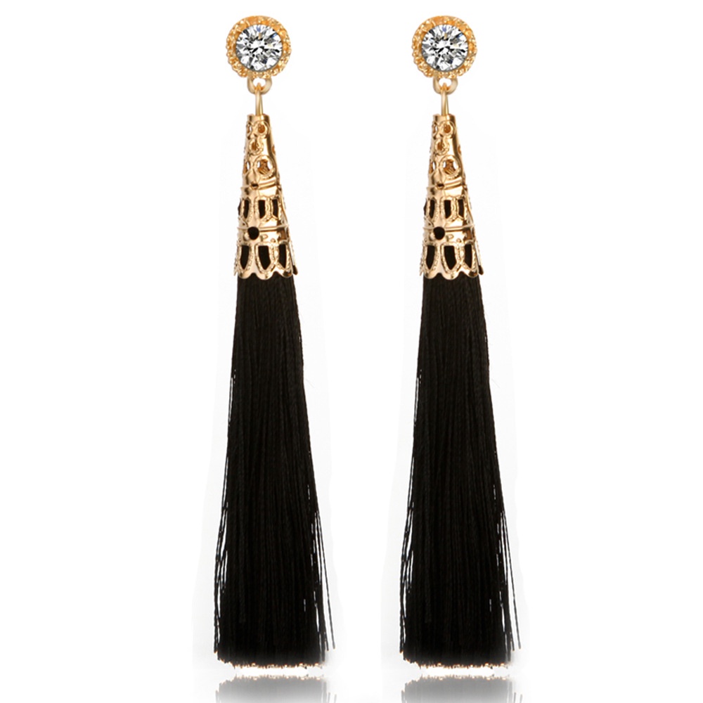 Panjang fringe anting-anting wanita bohemian buatan tangan anting-anting Korea gaya chic dan unik se