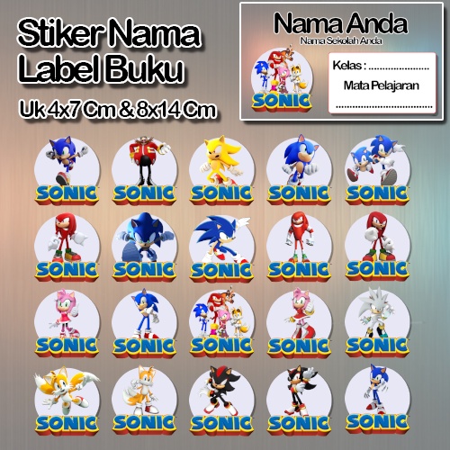 

Stiker Sonic sonik knucles tails dr eggman amy rose shadow espio silver Karakter Lucu Custom Lebel Nama cromo murah 20 Varian berbeda Sticker Pelajaran Mapel buku anak sekolah No 1