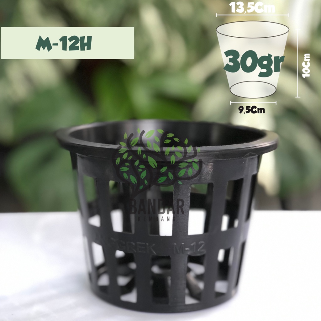 Pot Anggrek M-12 Hitam - Pot Bunga Anggrek - Pot Tanaman Hias Bunga Termurah - Netpot - Pot Anggrek 